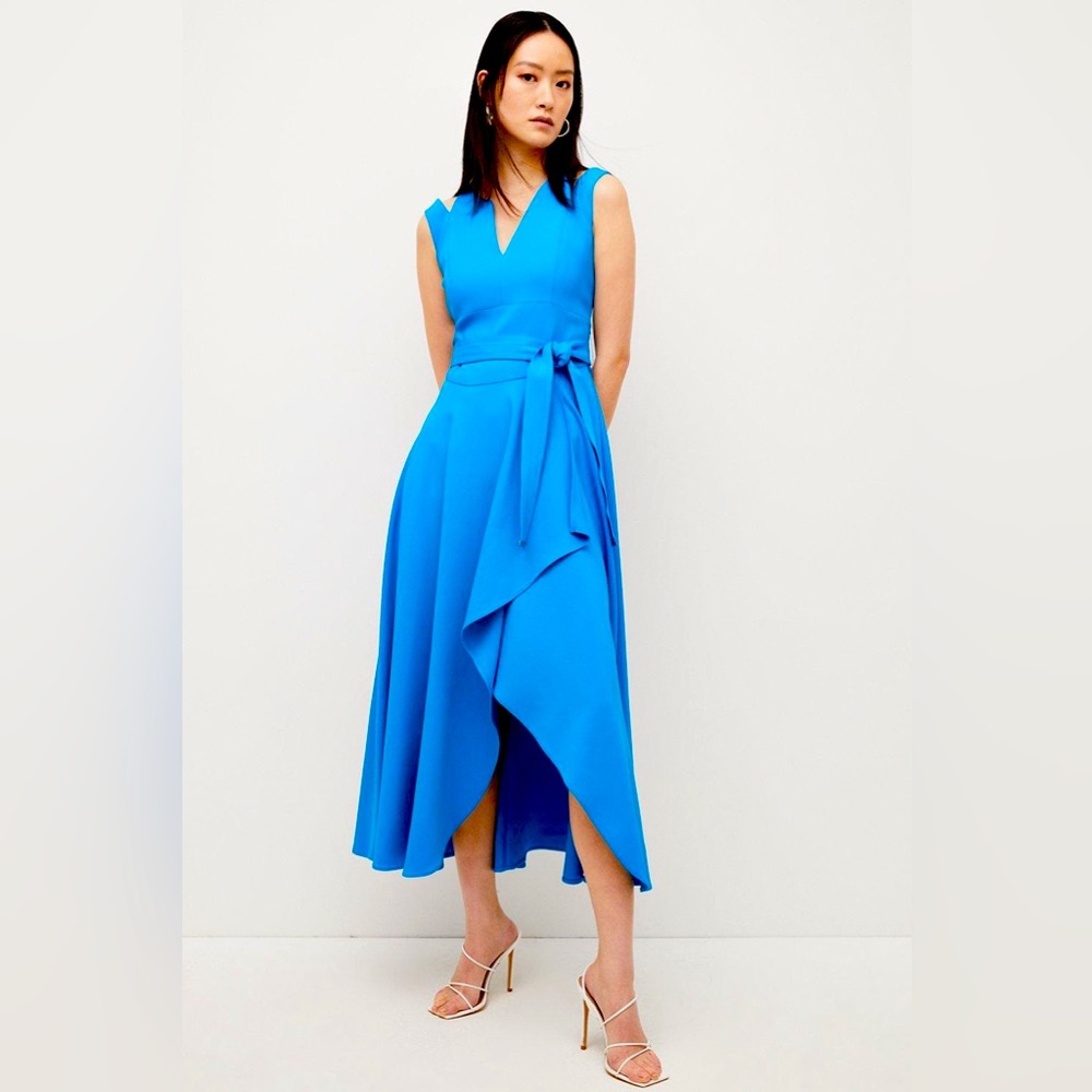 Karen Millen waterfall dress- blue for sale